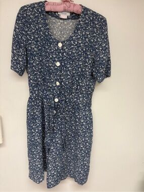 Vintage Eaton Petites Blue Floral Jumpsuit